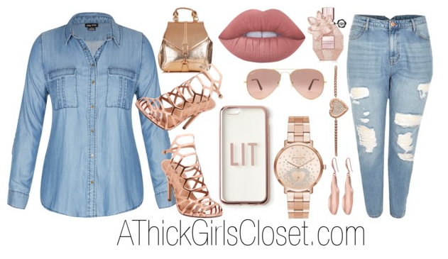 plus size rose gold outfit