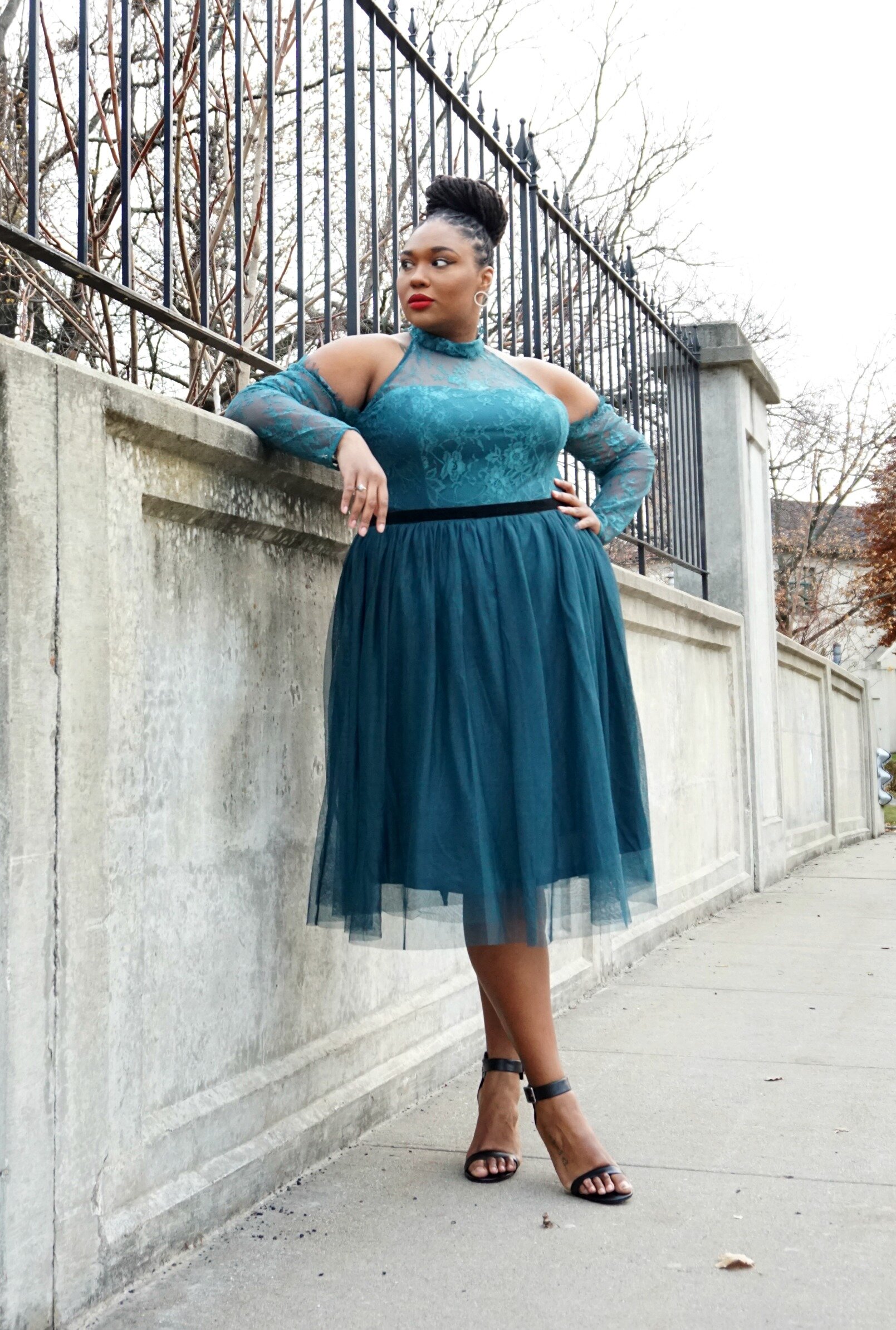 plus size tulle and lace dress